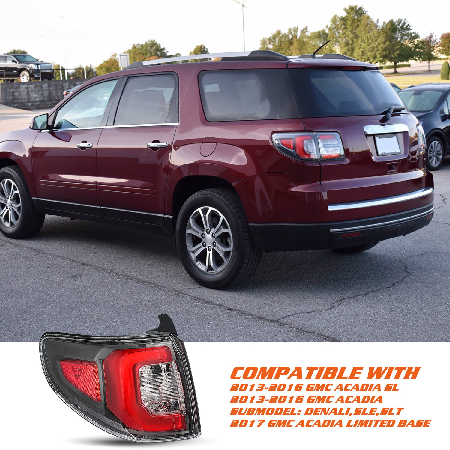 For 2013-2016 GMC Acadia LED Tail Lights Taillamp Brake Lamp Driver Left Side