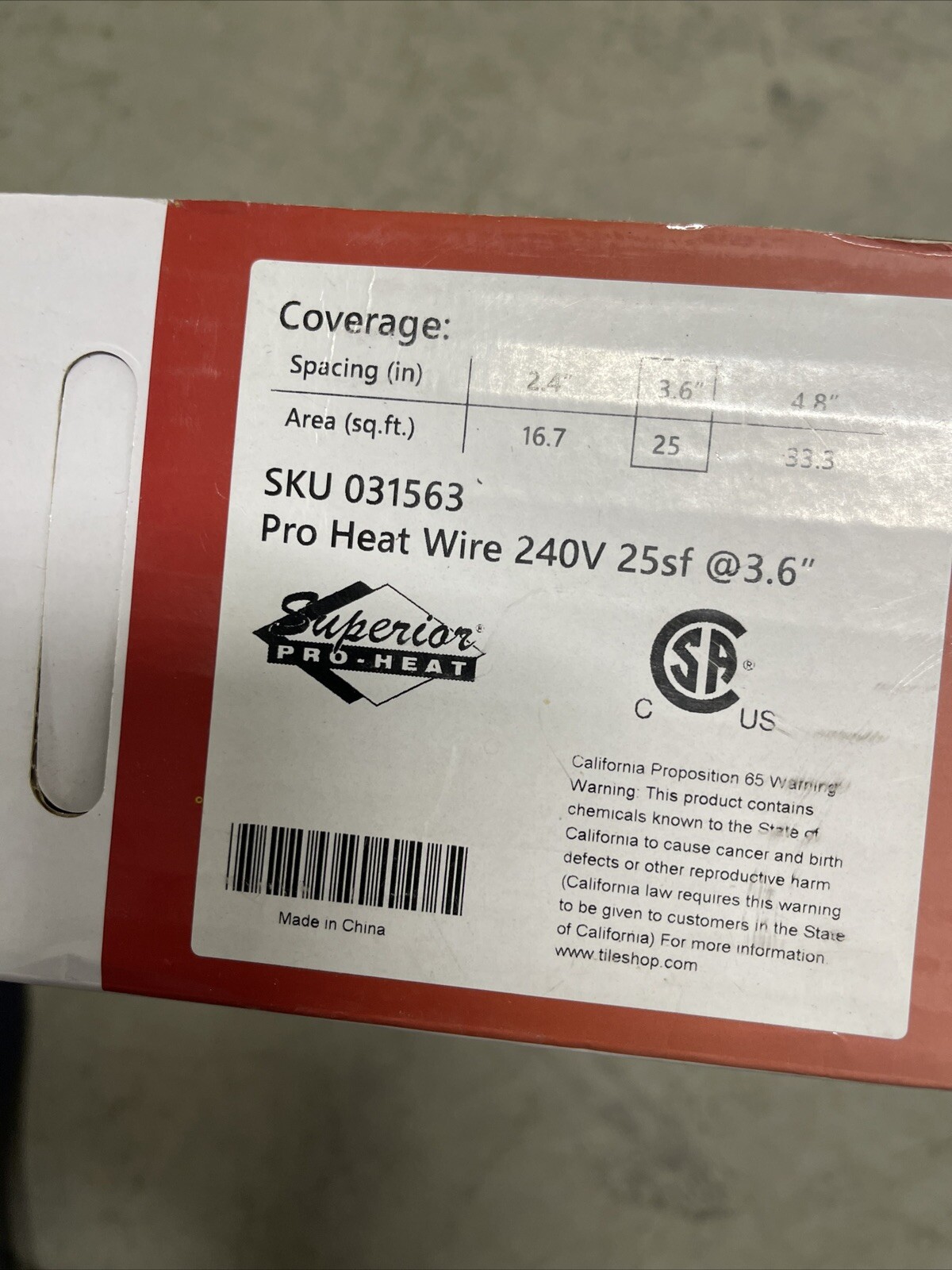 Superior Pro- Heat Cable 240 V