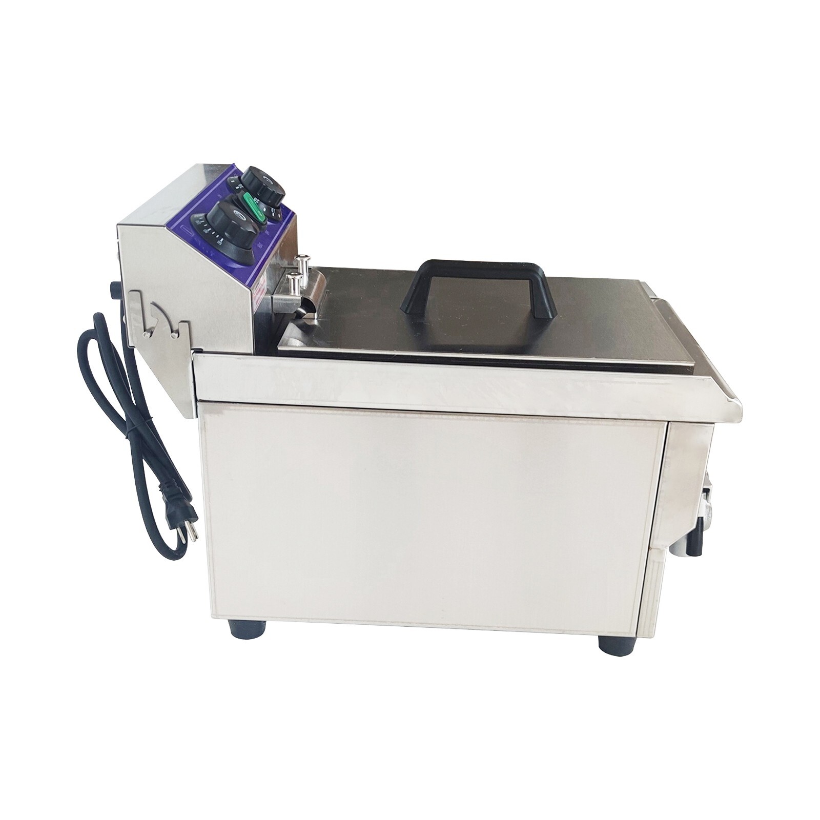 110V Commercial Single Cylinder Electric Deep Fryer 10L with Oil Nozzle 10L