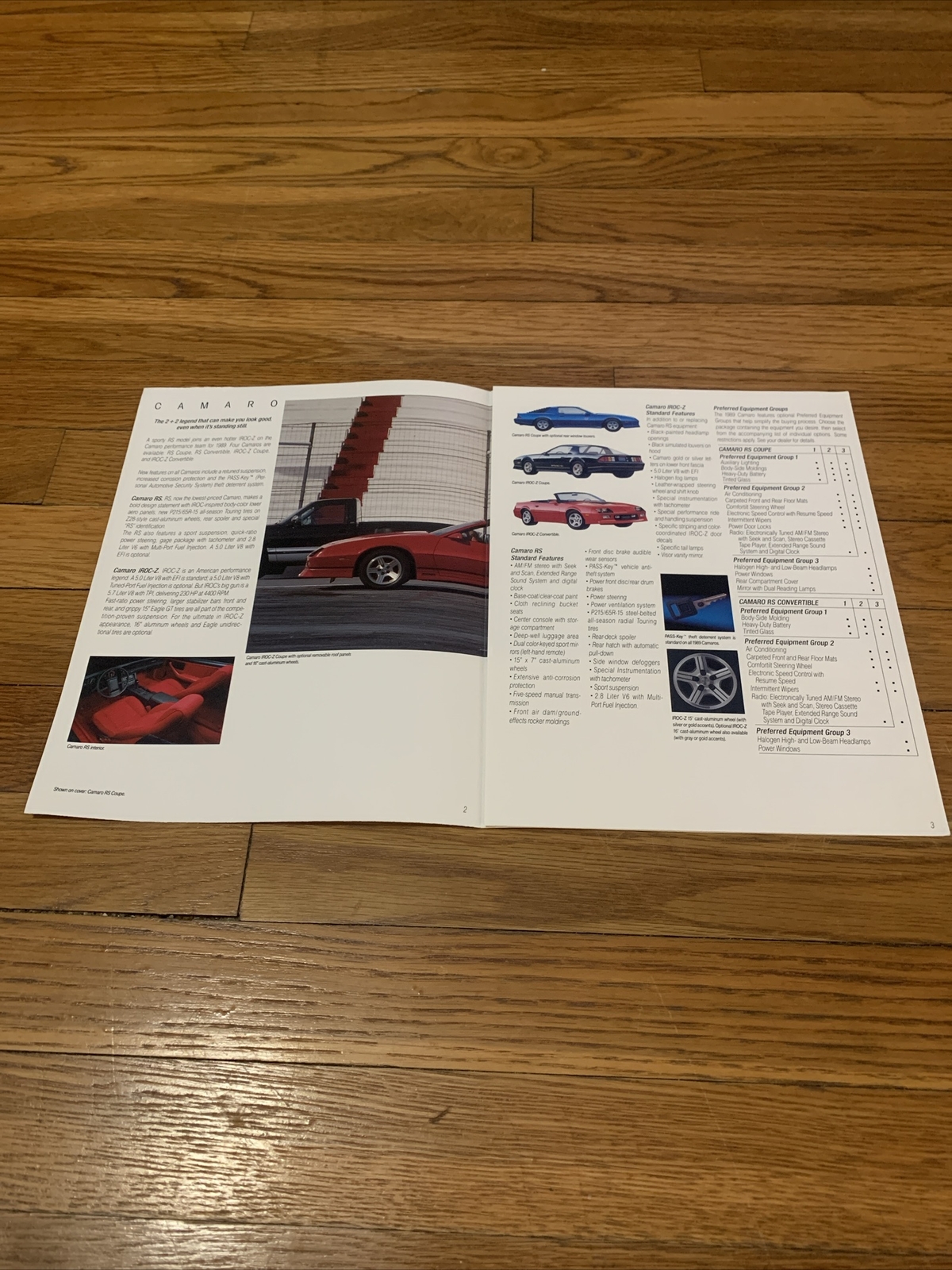 1989 Chevrolet Chevy Camaro Car Sales Brochure Catalog OEM Free Ship