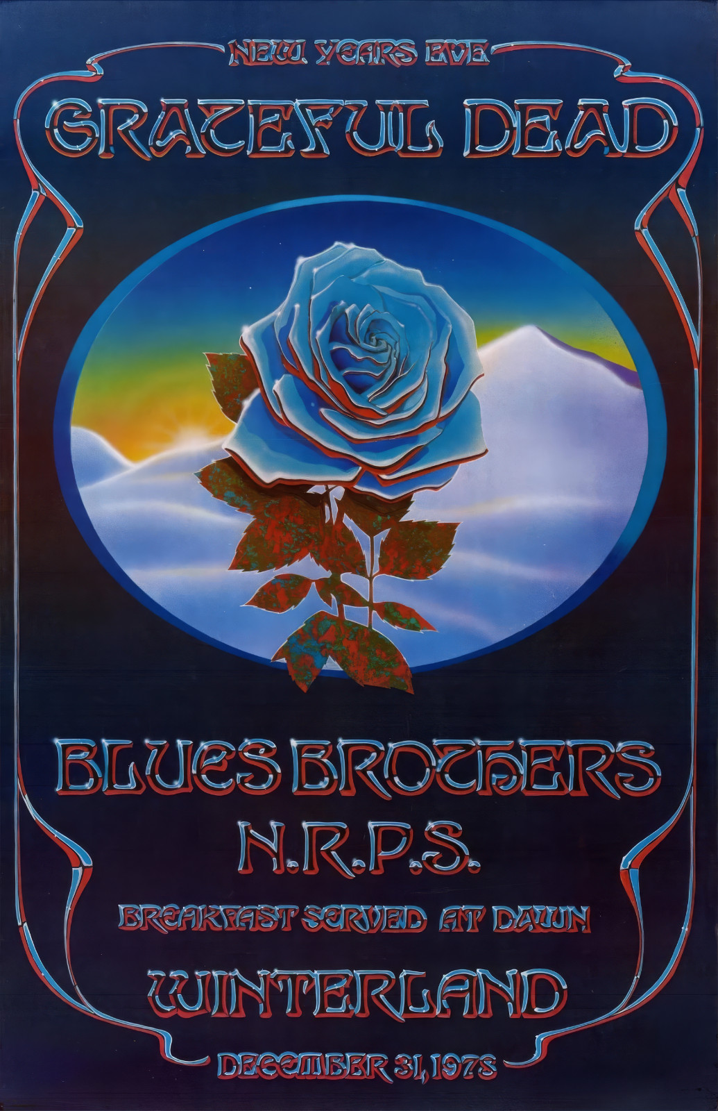 Grateful Dead Poster 11x17 Blues Brothers 1978 Rose Print