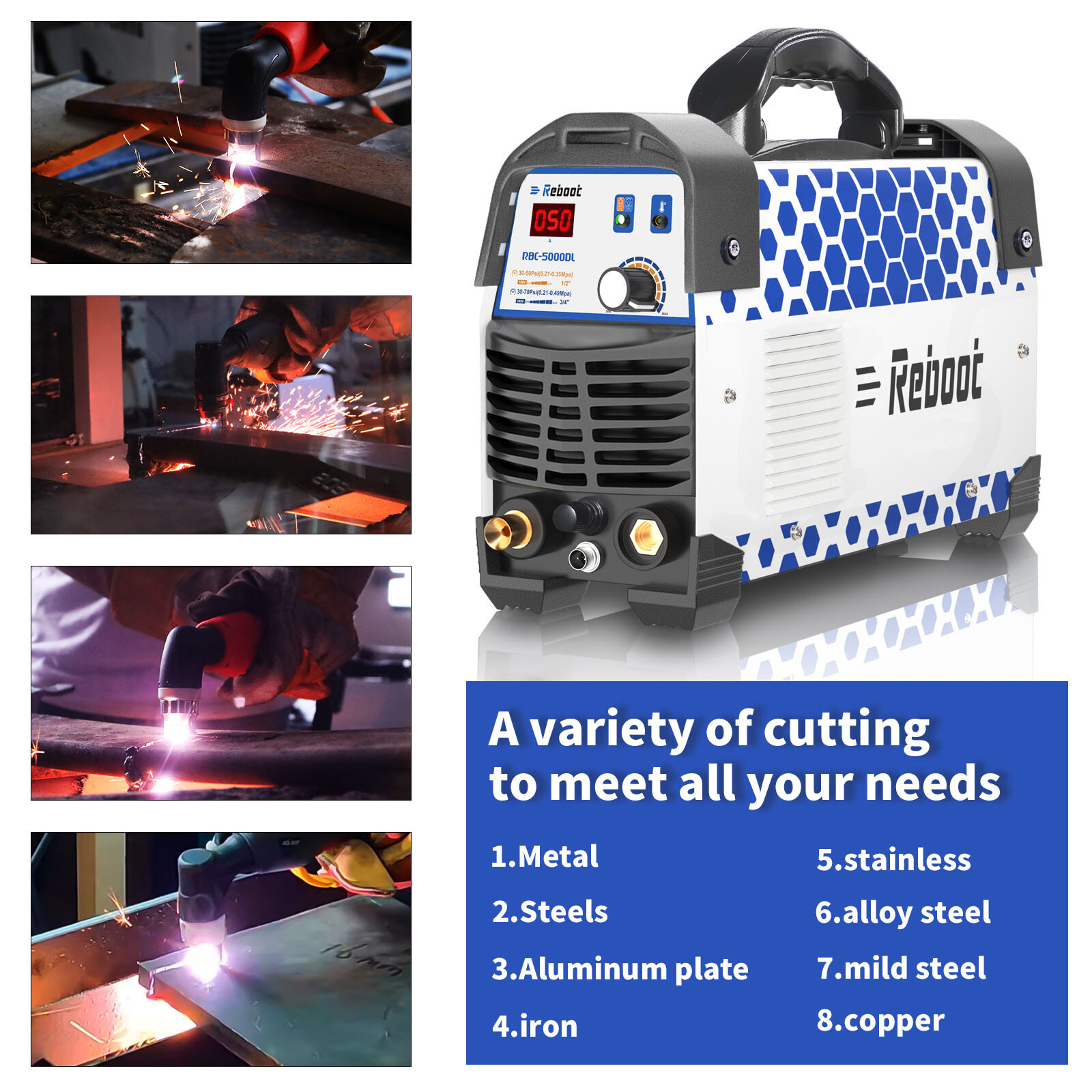 Reboot Plasma Cutter Non Touch 50Amp CUT50DL 1/2" Clean Cut Air Plasma Pilot Arc