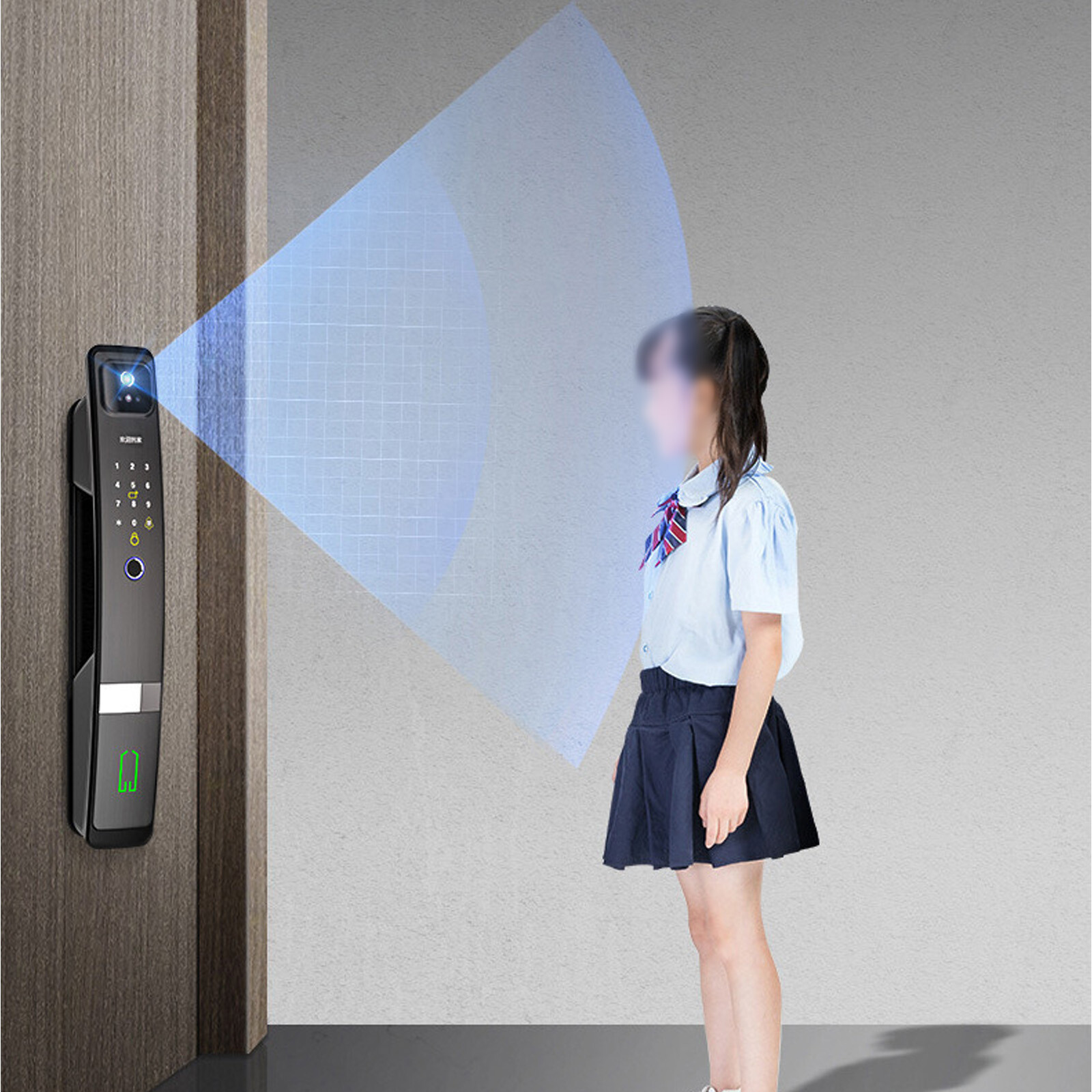 Smart Door Lock 3D Face Recognition Camera FingerPrint Password Security Lock