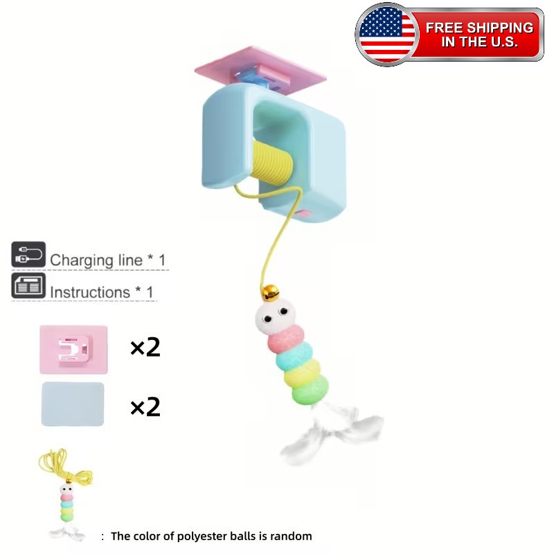 Cat Toys Electric Smart Hanging Door Jumping Yo-yo (COLOR BLUE)