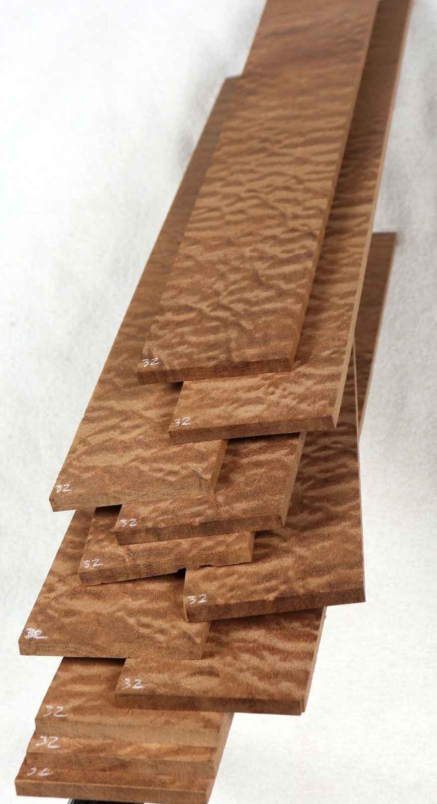 Heavy figure Quilted Sapele guitar fingerboard blank fretboard 2.75x19.4" SF32