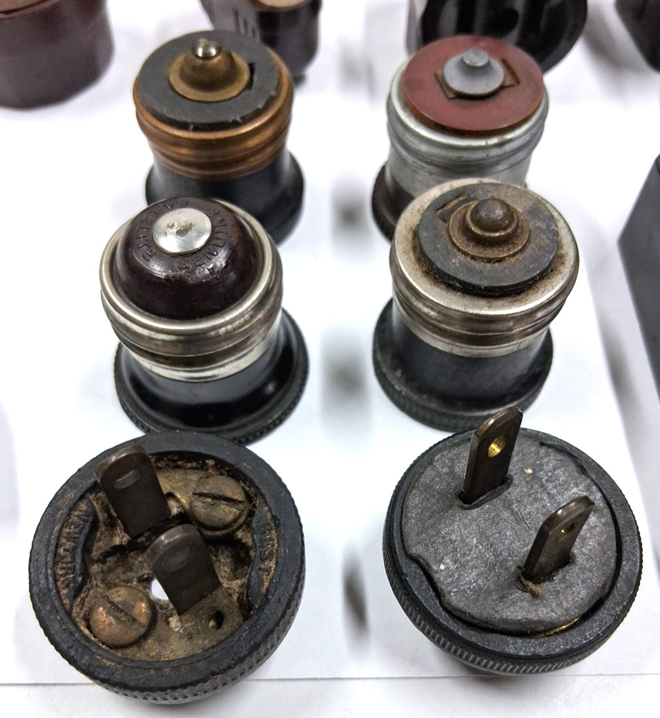 Vintage Lamp / Light Plugs other assorted electrical items lot of over 20