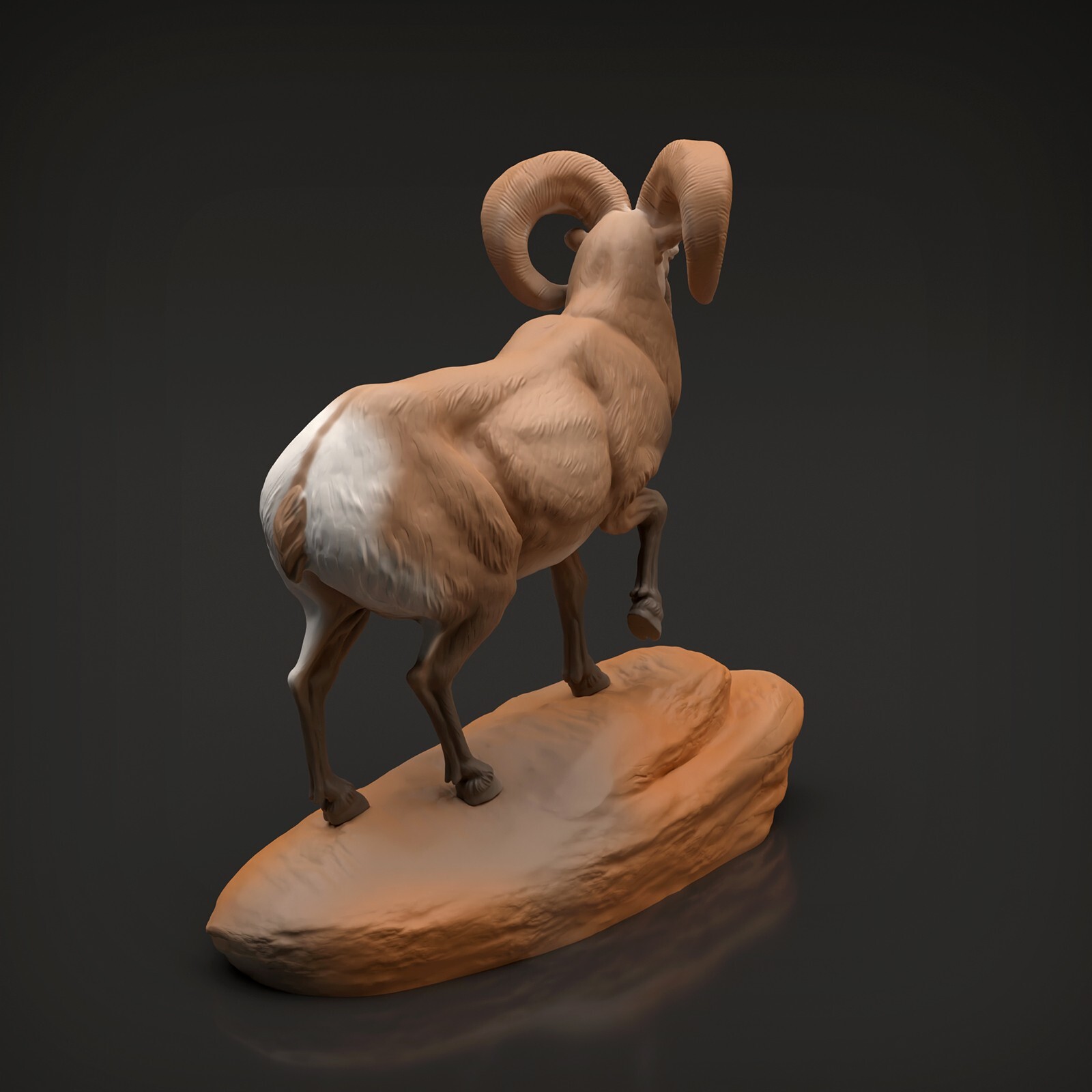 Big Horn Ram 3D Printed Resin Model RR Diorama Unpainted Wildlife Animals Decor