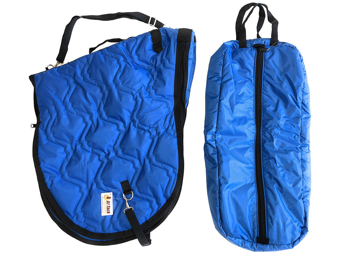 English Padded Saddle and Bridle Carrier Set