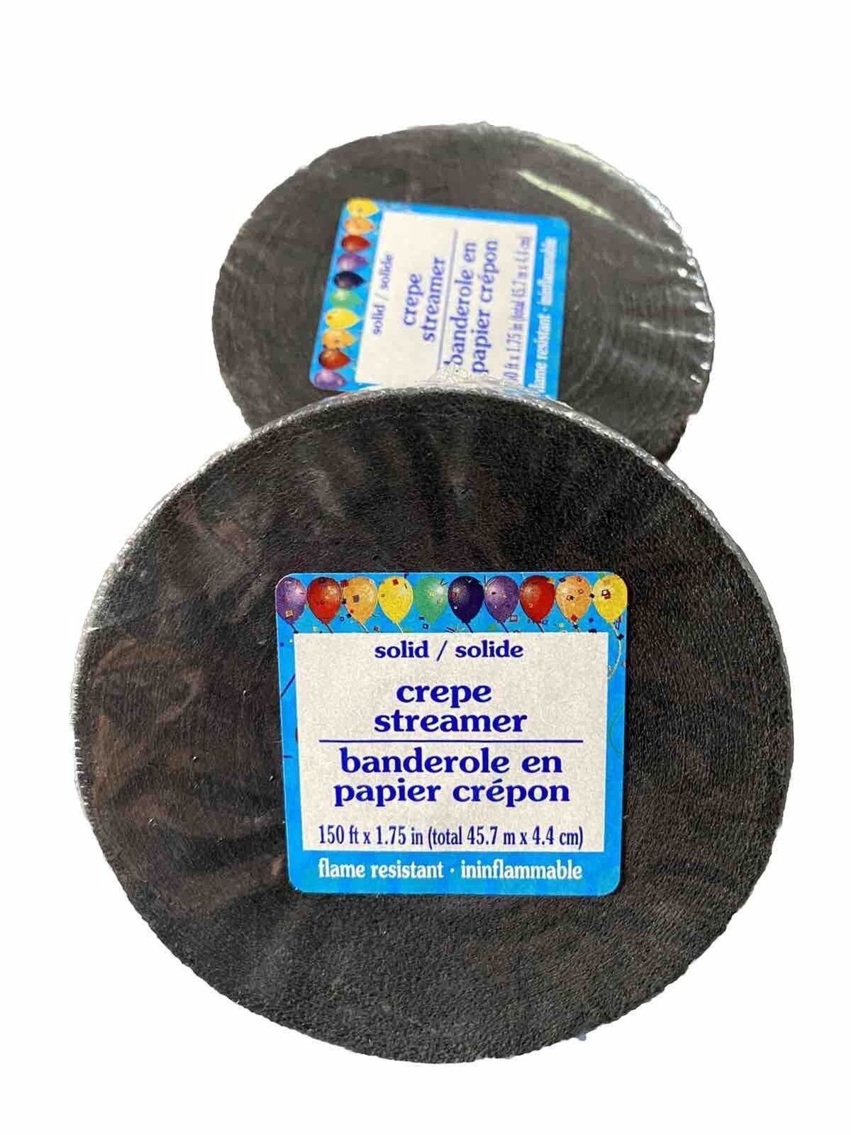 2 Pack Of Papier Crepe Streamers 150ft *1.75 in Party Supplies Birthday Wedding