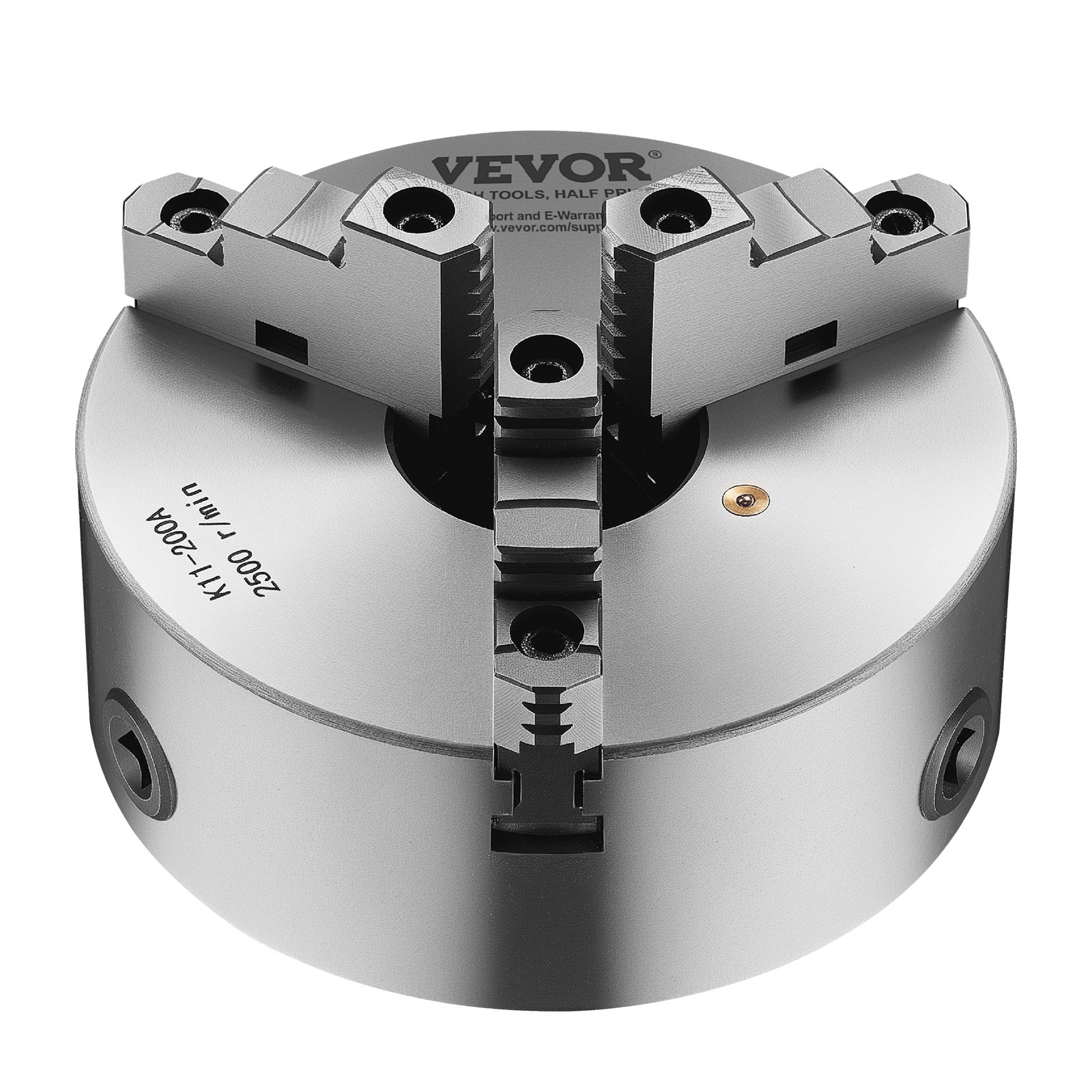 VEVOR 8 Inch 3-Jaw Self-Centering Lathe Chuck with 2 1/4 in-8 Threaded Backing