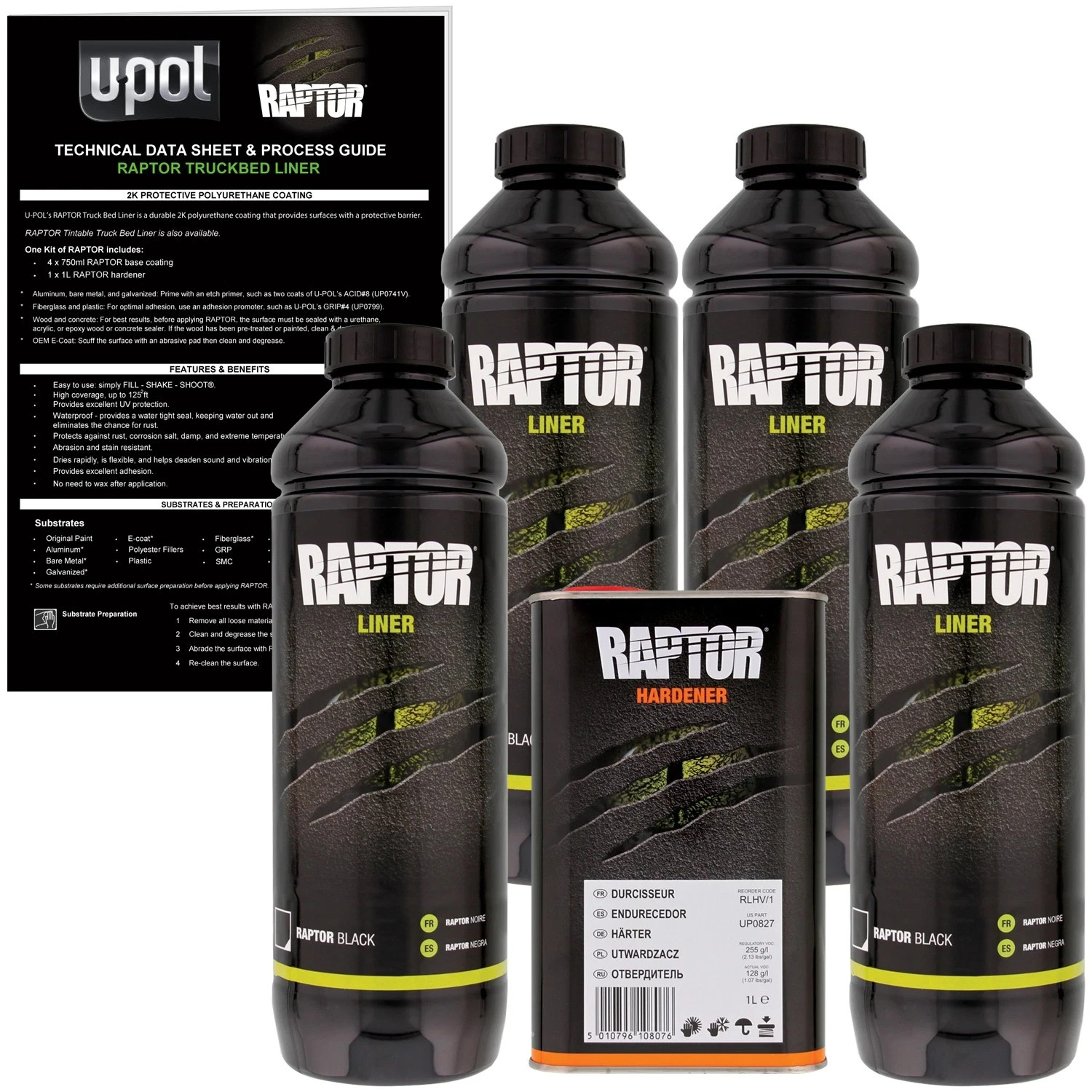 U-POL Raptor Black Urethane Truck Bed Liner & Texture Coating, UP5041