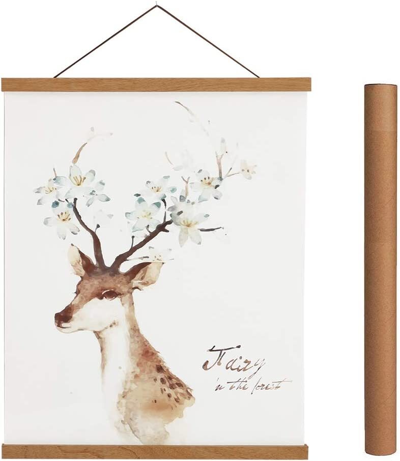 Magnetic Wooden Poster Hanger Frame - multiple colors and sizes