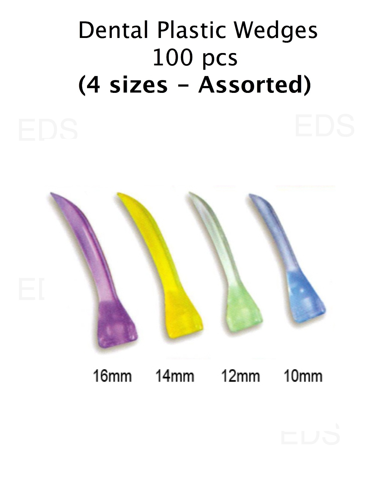 Dental Plastic Wedges   - 100 pcs - (4 sizes - Assorted)