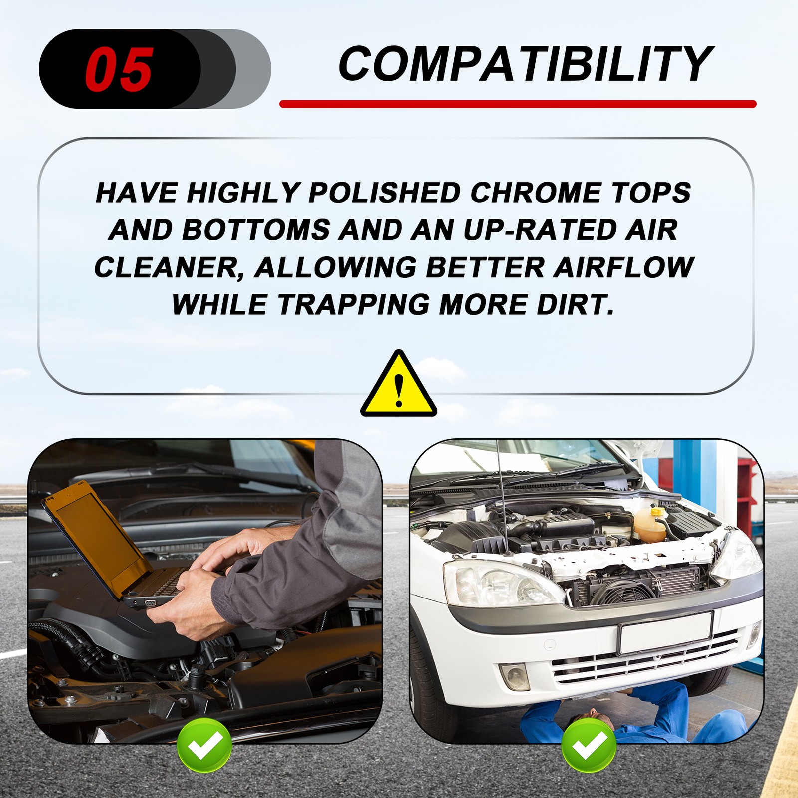 1PCS Car Chrome Pancake High Air Air for 1.25 Inch SU HS21258