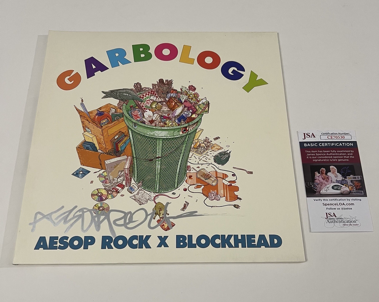 AESOP ROCK SIGNED GARBOLOGY VINYL RECORD JSA COA