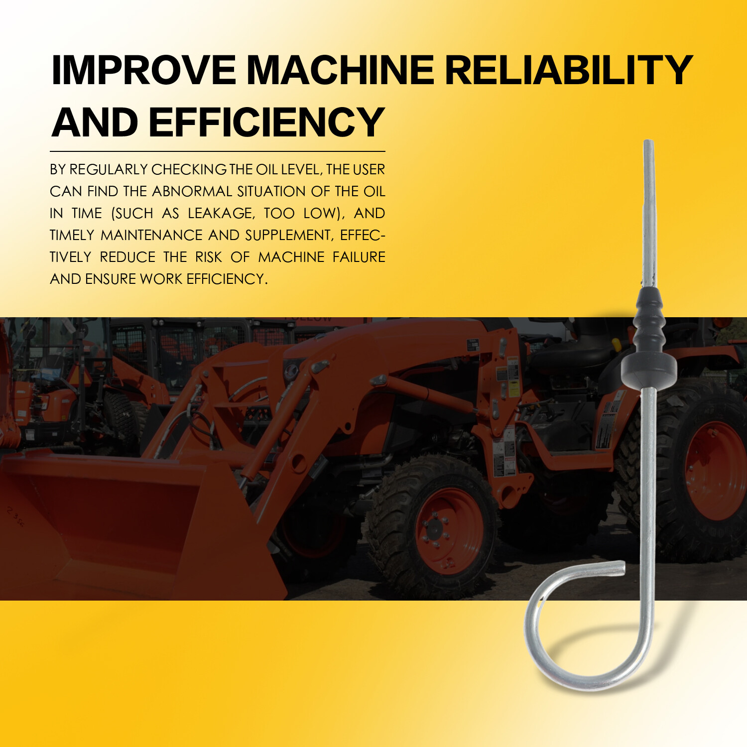 Aftermarket Oil Level Dipstick for Kubota Tractor M5700 M6040 M6060 M6800