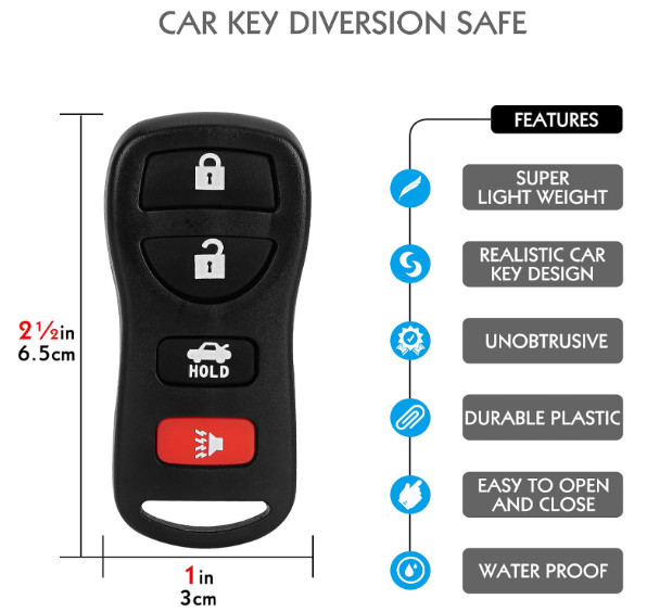 2 Pack Car Key Fob Stash Secret Hidden Compartment Safe Box Diversion