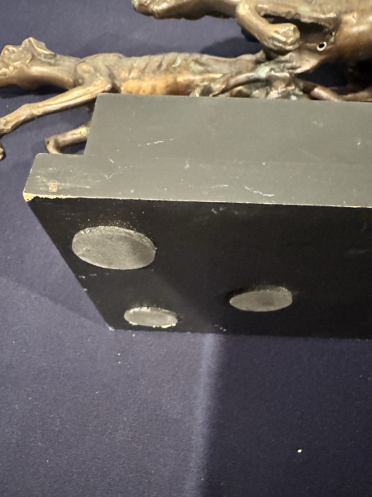 Beautiful and Rare 3 Greyhounds Racing Bronze Sculpture/Statue