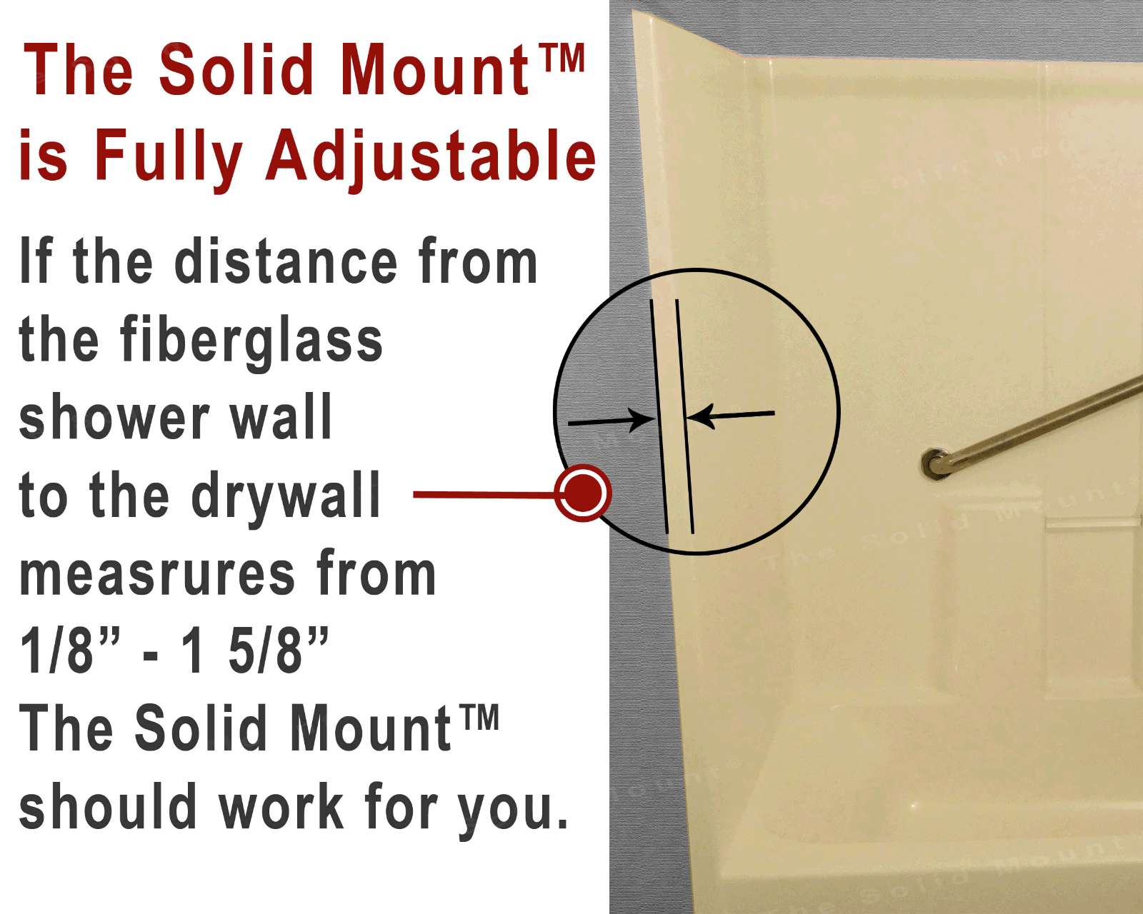 Grab Bar Mounting Kit for Fiberglass Showers ~ The Solid Mount®