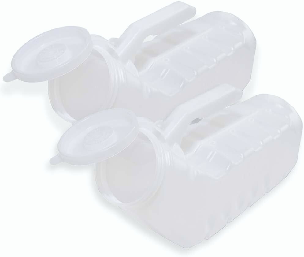 Urinals for Men (Pack of 2) Male Urinal with Odor-Shield Lid