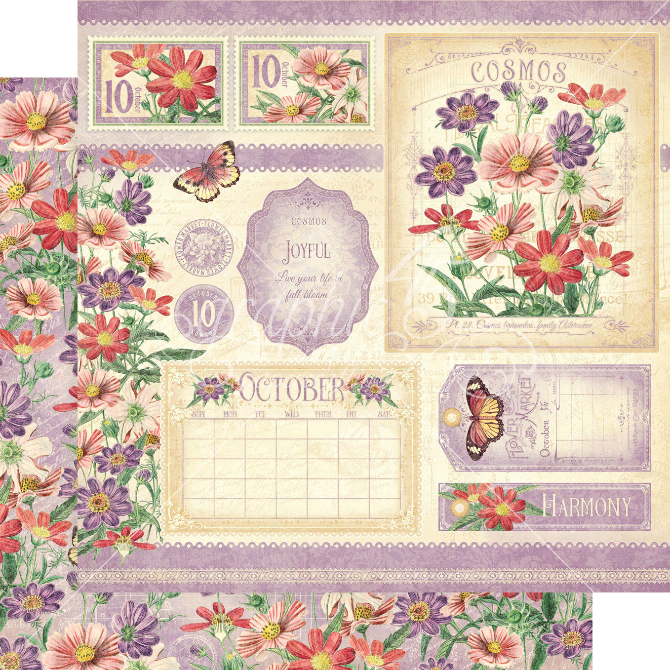 GRAPHIC 45 *FLOWER MARKET* COMPLETE COLLECTION PACKAGE BUNDLE CALENDAR GORGEOUS