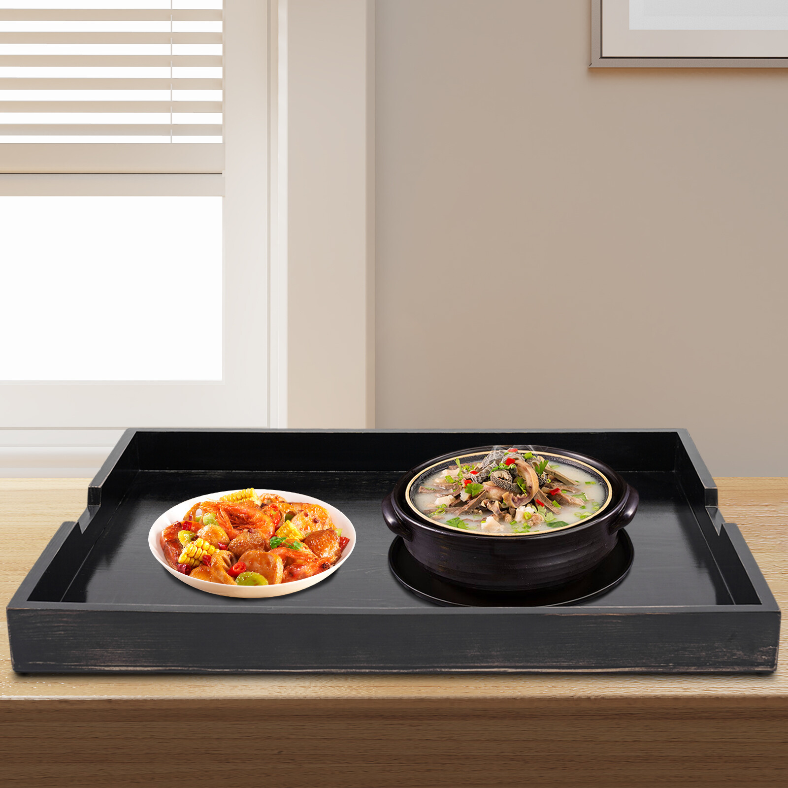 Stove Top Cover Pine Wood Noodle Board Stove Covers with Built-in Handles