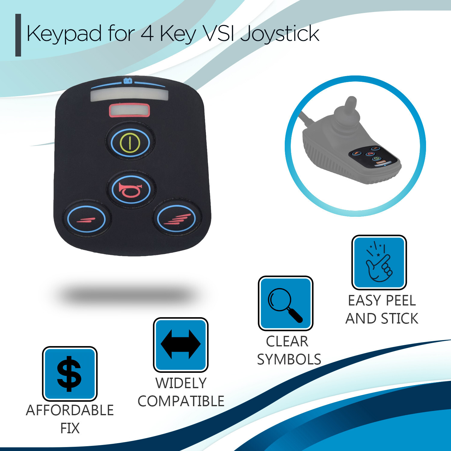 4 Key VSI Joystick Controller Keypad for ActiveCare/Golden/Jazzy Power Chair