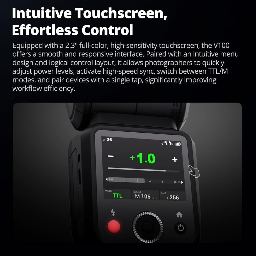 Godox V100C V100-C 2.4G TTL Round Head Camera Flash Speedlite for Canon Cameras