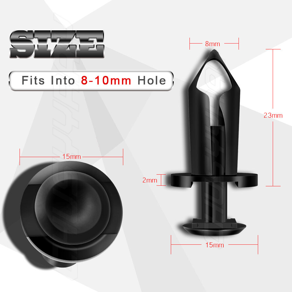 100x 8mm Fender Clips Body Rivets Push Pin for ATV HONDA TRX300EX 450R Rancher