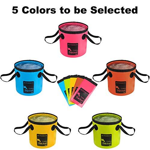 AUTODECO 2 Pack Collapsible Bucket 5 Gallon Container Assorted Colors , Sizes