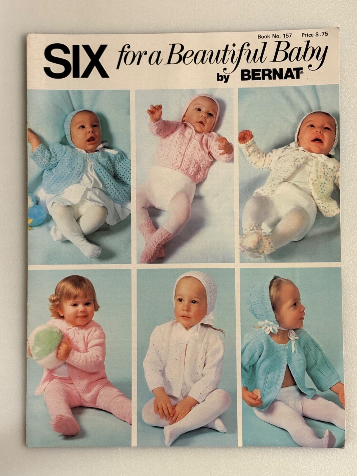 Vtg 1979 Bernat Six for a Beautiful Baby Clothes Knitting Patterns Instruction