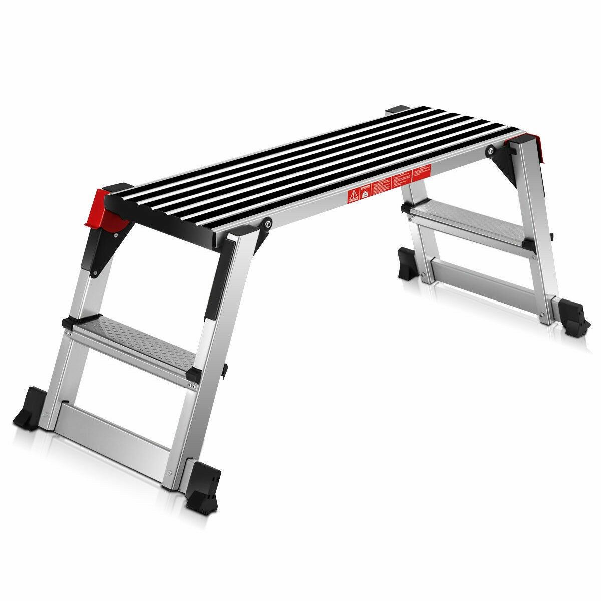 Aluminum Step Stool Folding Bench Work Platform Non-slip Drywall Ladder 330lbs