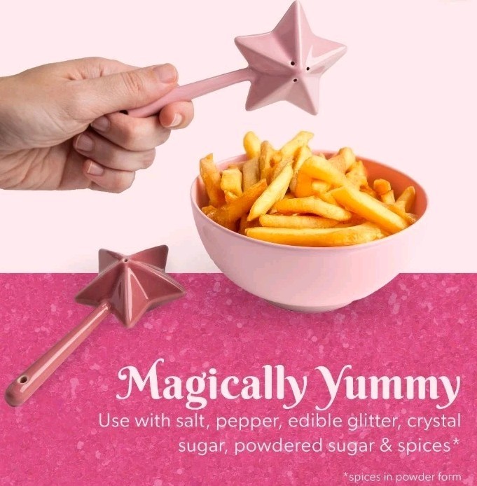 PARIS HILTON ~ STAR WAND ~ Ceramic ~ PINK SHADES ~ 5.75" Salt & Pepper Shakers