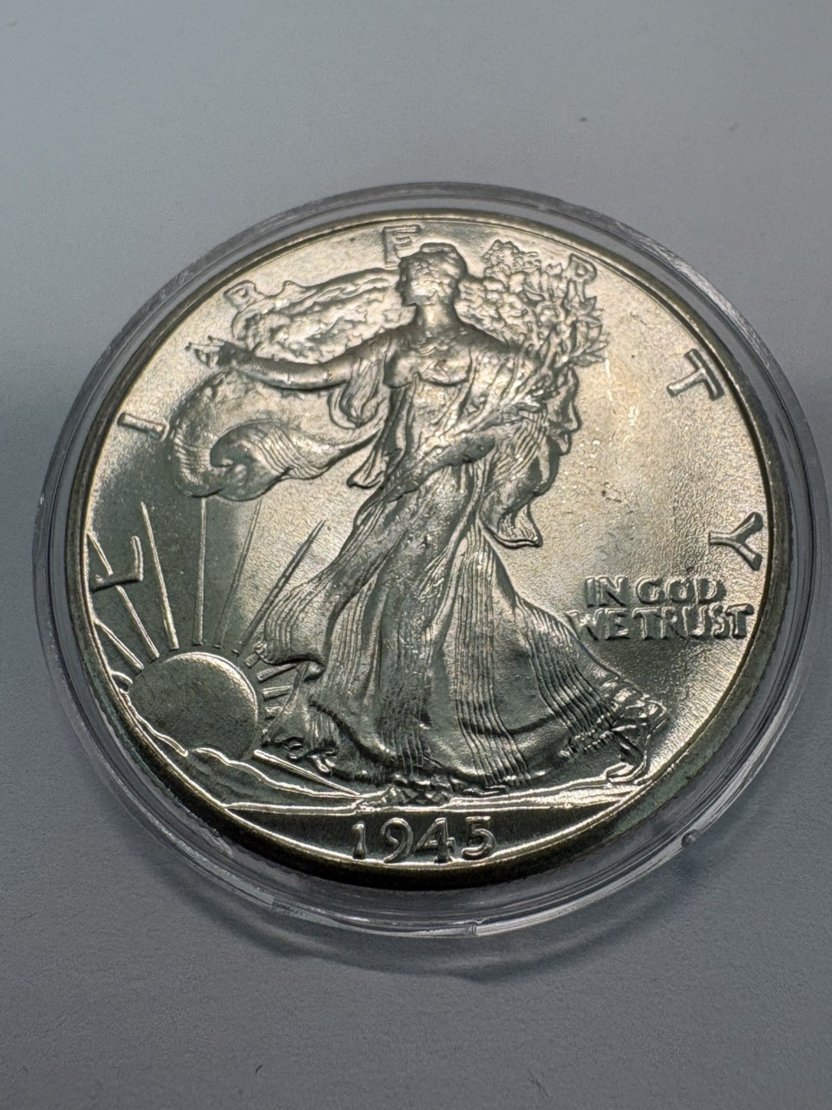 1945 D 50C Walking Liberty Half Dollar MS+++++++++ BU UNC