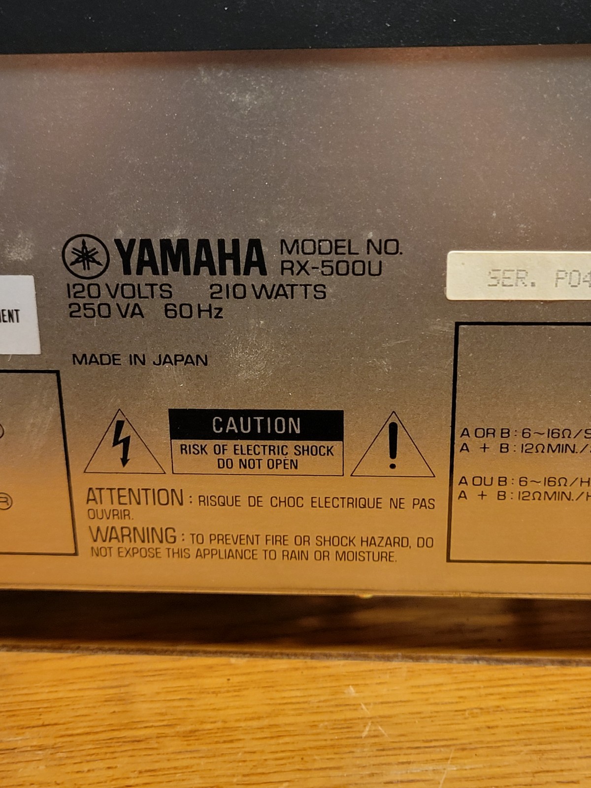 Yamaha RX-500U Natural Sound Stereo Receiver Fully Tested Works/ NICE😍