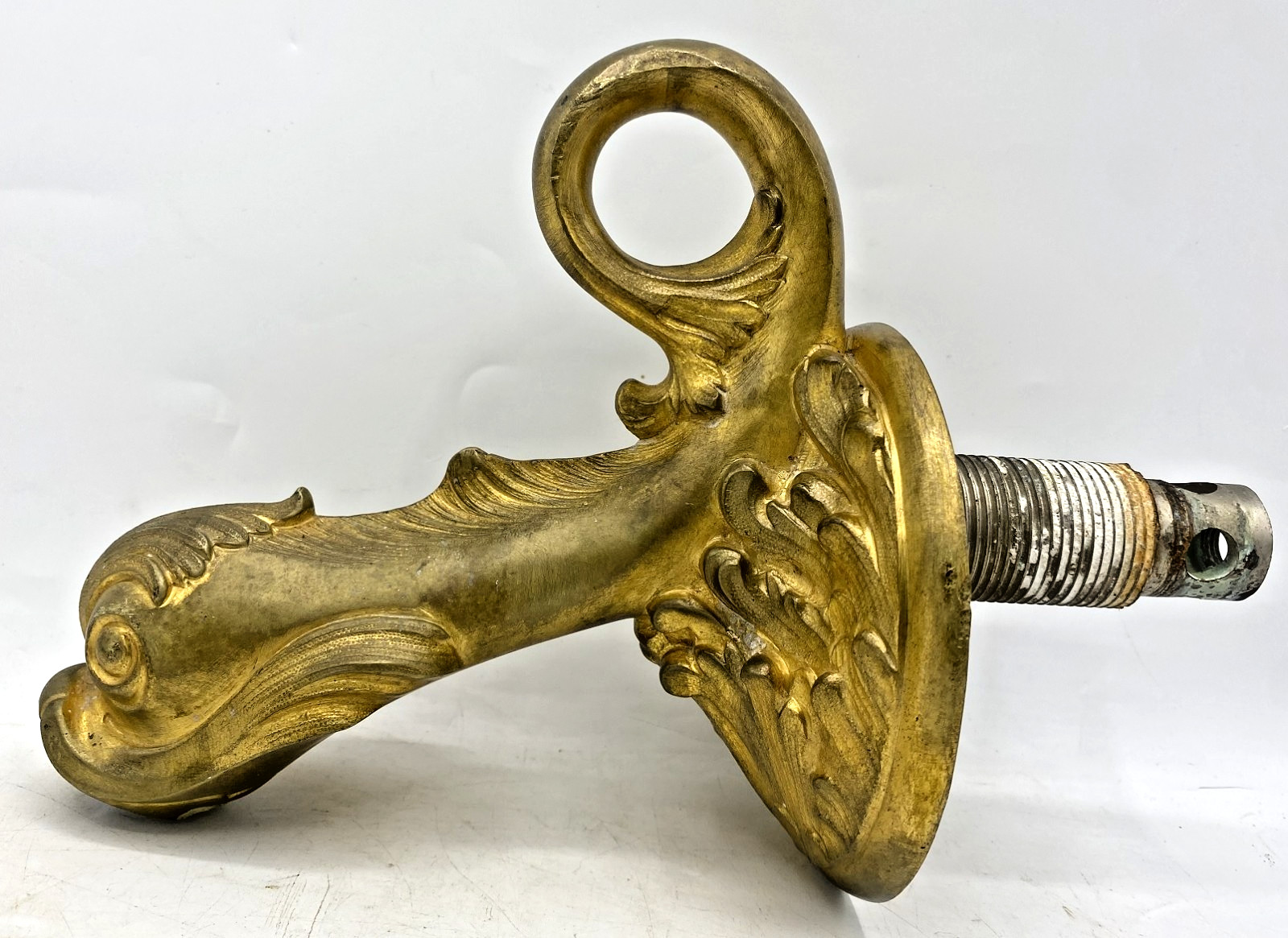 Large antique french fountain head faucet 19th century bronze fish