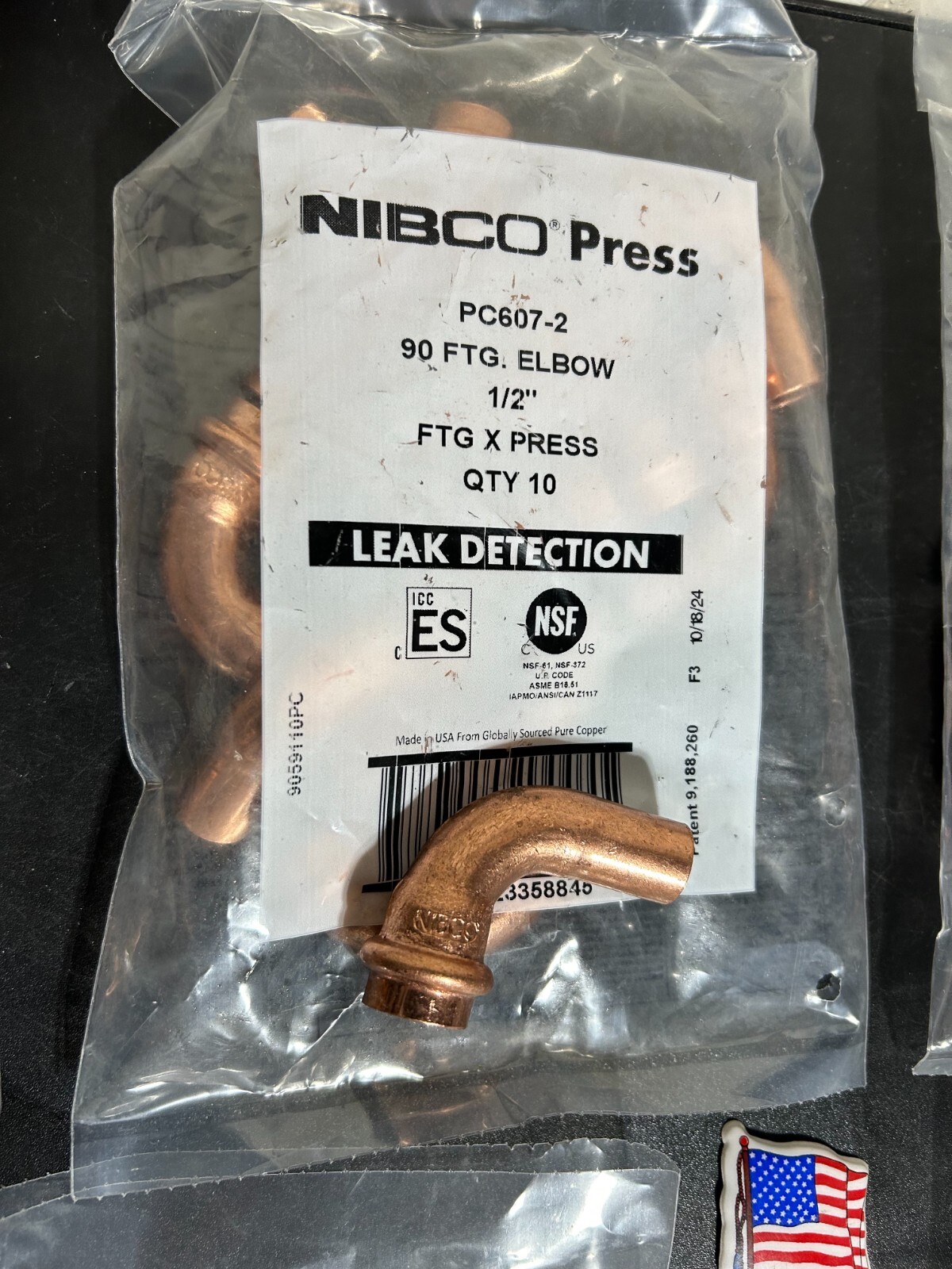 MADE IN USA 80 - NIBCO VIEGA PROPRESS COPPER FITTINGS 1/2" PRO PRESS
