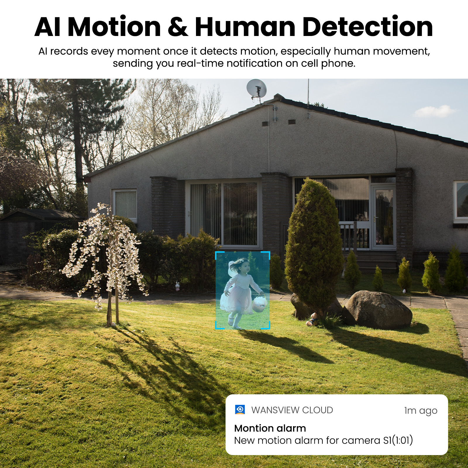 2 Pack Wansview 2K 3MP Solar Camera Outdoor Wireless 2.4Ghz WiFi Human Detection