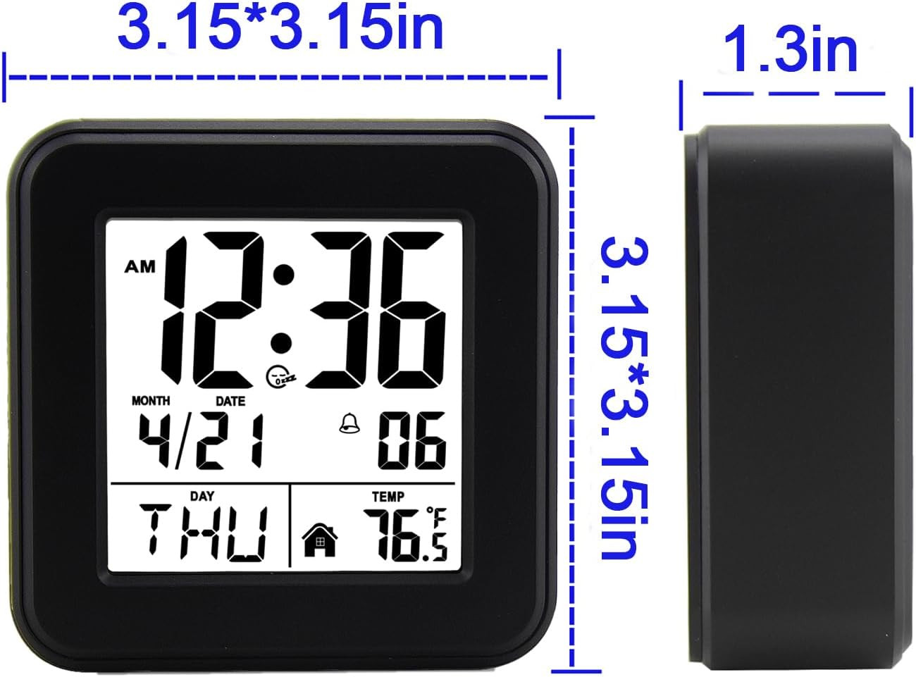 Small Digital Alarm Clock Battery Operated with Backlight for Bedroom Kids Room