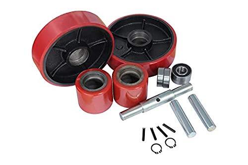 Pallet Jack Lift Truck Front and Rear Load Wheels Replacement Kits With Bearings