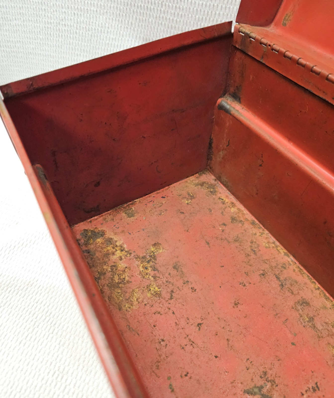 Vintage 1970's Mopar Dodge Scat Pack Bumblebee Red Toolbox NO Tray 7.5" × 20"