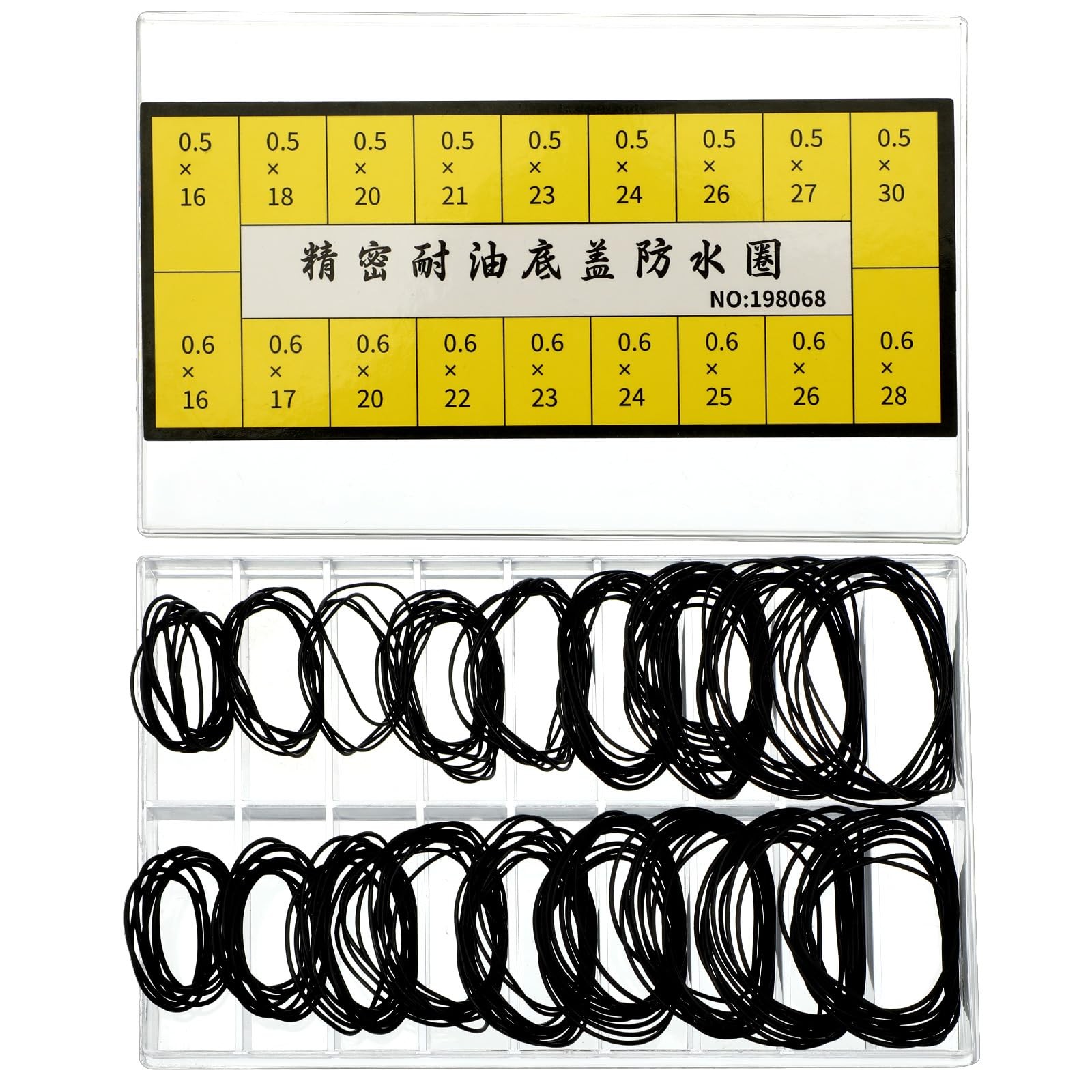 Ptwola 180 Pcs O Ring Watch Gasket Watches Sealing Back Cover Black