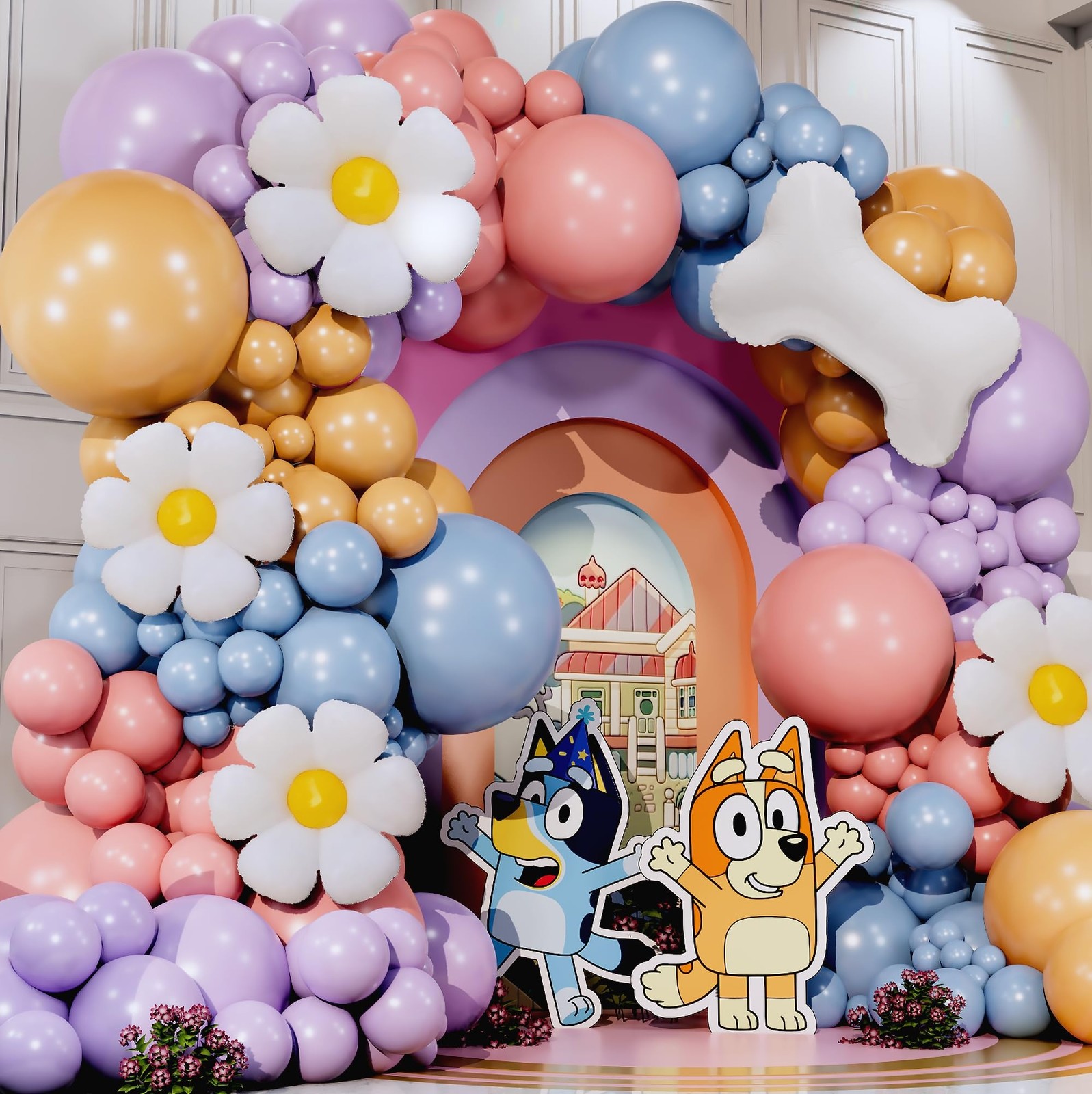 ALL-IN-1 Blue Balloon Arch Kit with BONUS Bone & Daisy Balloons for Birthday ...