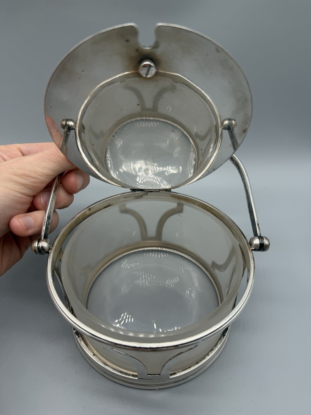 French Boulenger Art Deco Sterling Silver Cheese Serving Dish, 510 grams