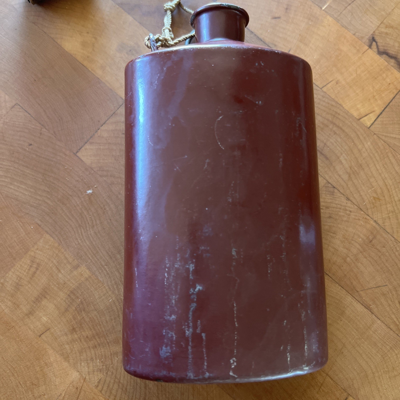 WW1 Era (1916) Enameled Swiss Army Canteen, F. Merker & Co. Baden