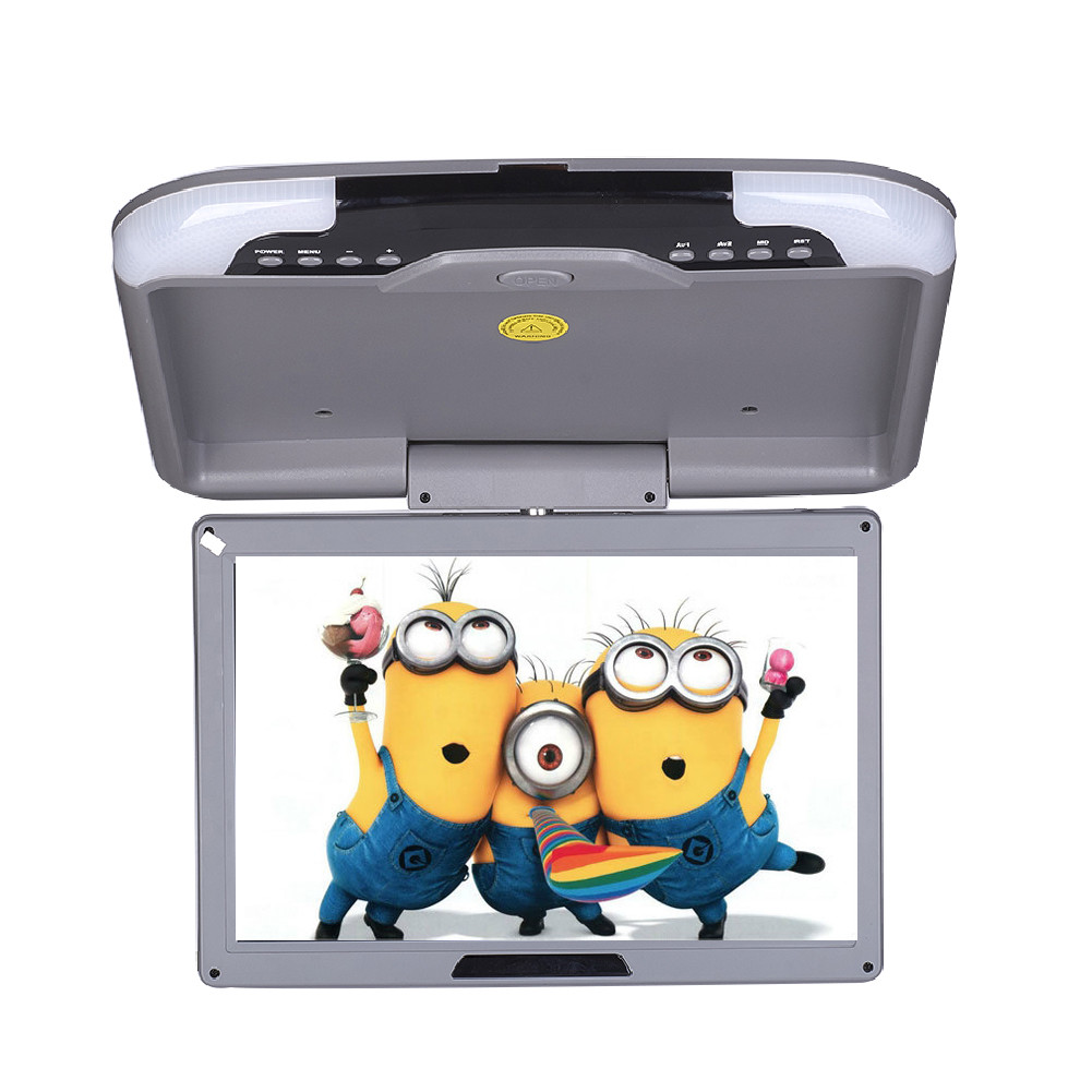 13'' Wide LCD TFT Car Ceiling Flip Down Monitor Auto Roof Mount TV Grey US