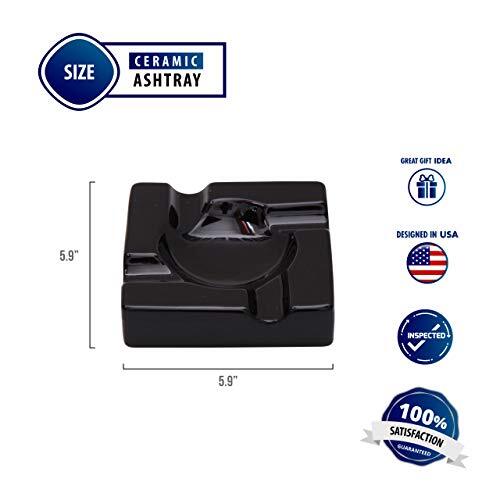 Ceramic Cigar Ashtray Ash Tray – 5.9 inch Cigarette Ashtrays Bundled with Cigar