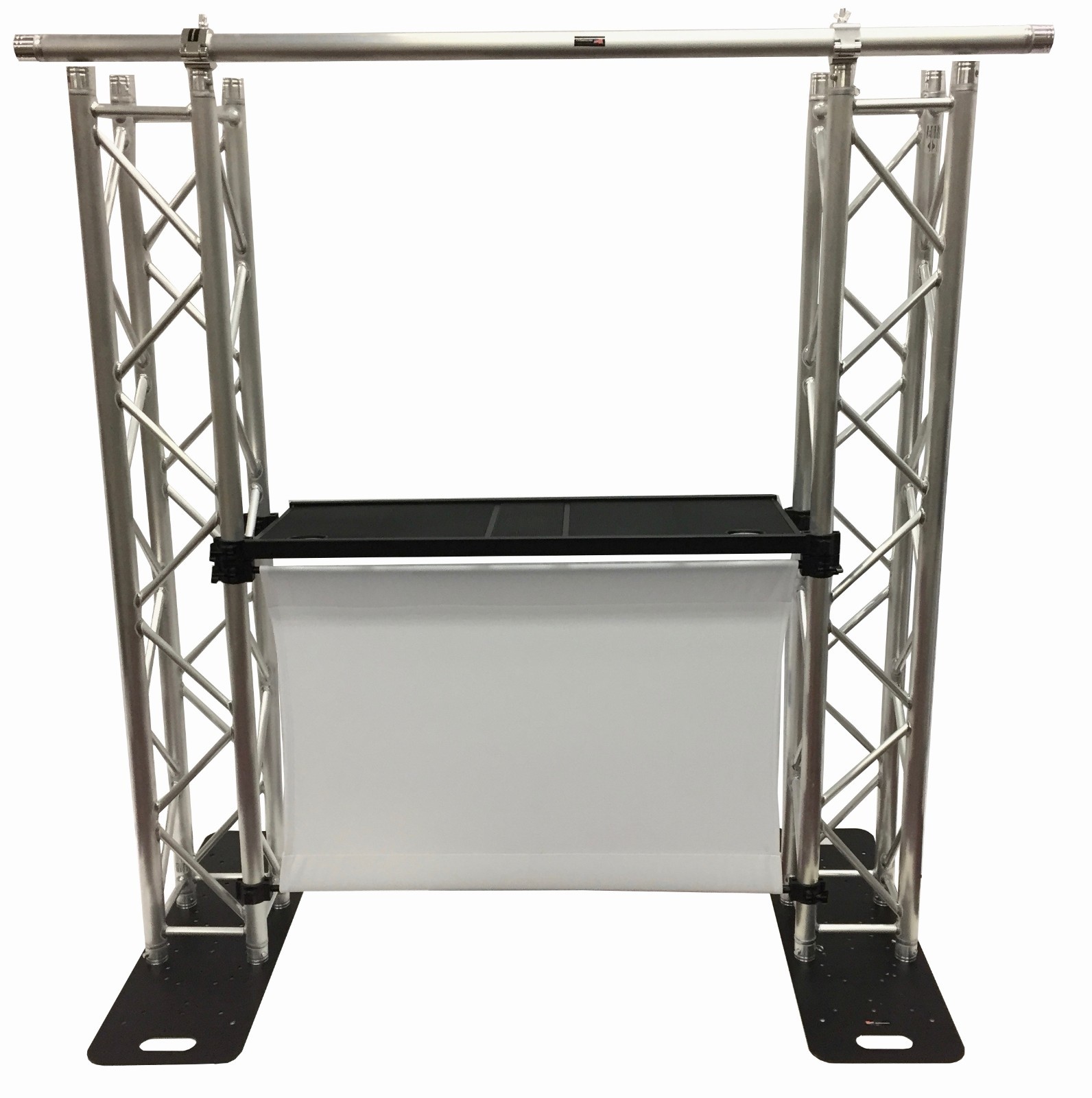DJ Event Facade White/Black Scrims Aluminum Truss Booth 6.56' Arch truss System