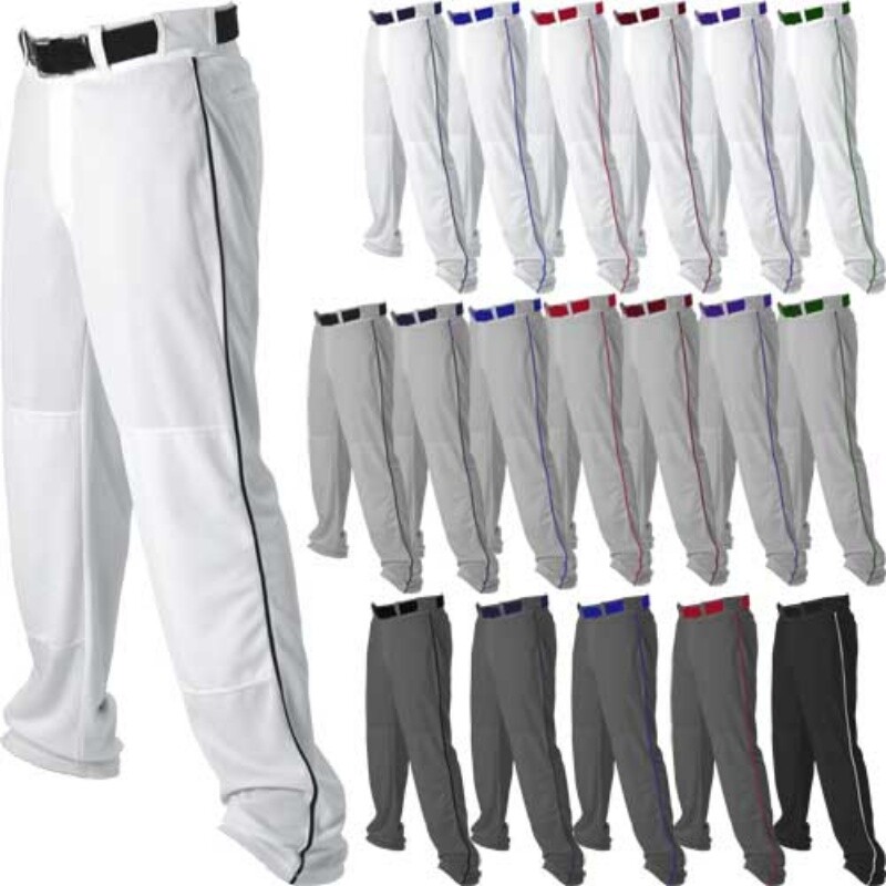 Alleson Adult Men's Open Bottom Baseball Pants With Piping Braid 605WLB