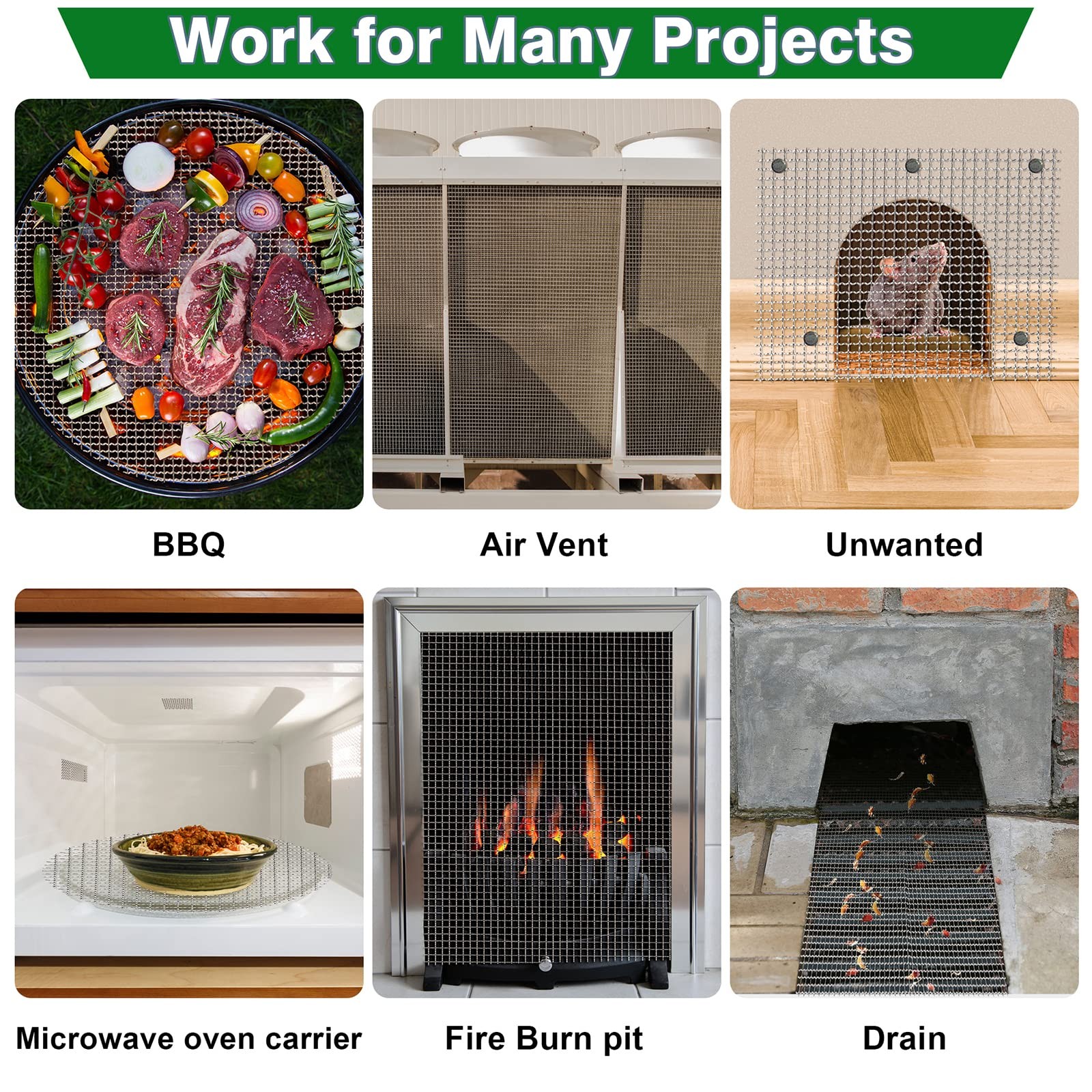 Stainless Steel Woven Wire Mesh (filter grading sheet) Metal Silk to Heavy Gauze